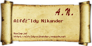 Alföldy Nikander névjegykártya